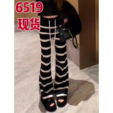 批发条纹高腰针织<b class='q'>女</b><b class='q'>装</b>秋冬2025新款拖地长裤