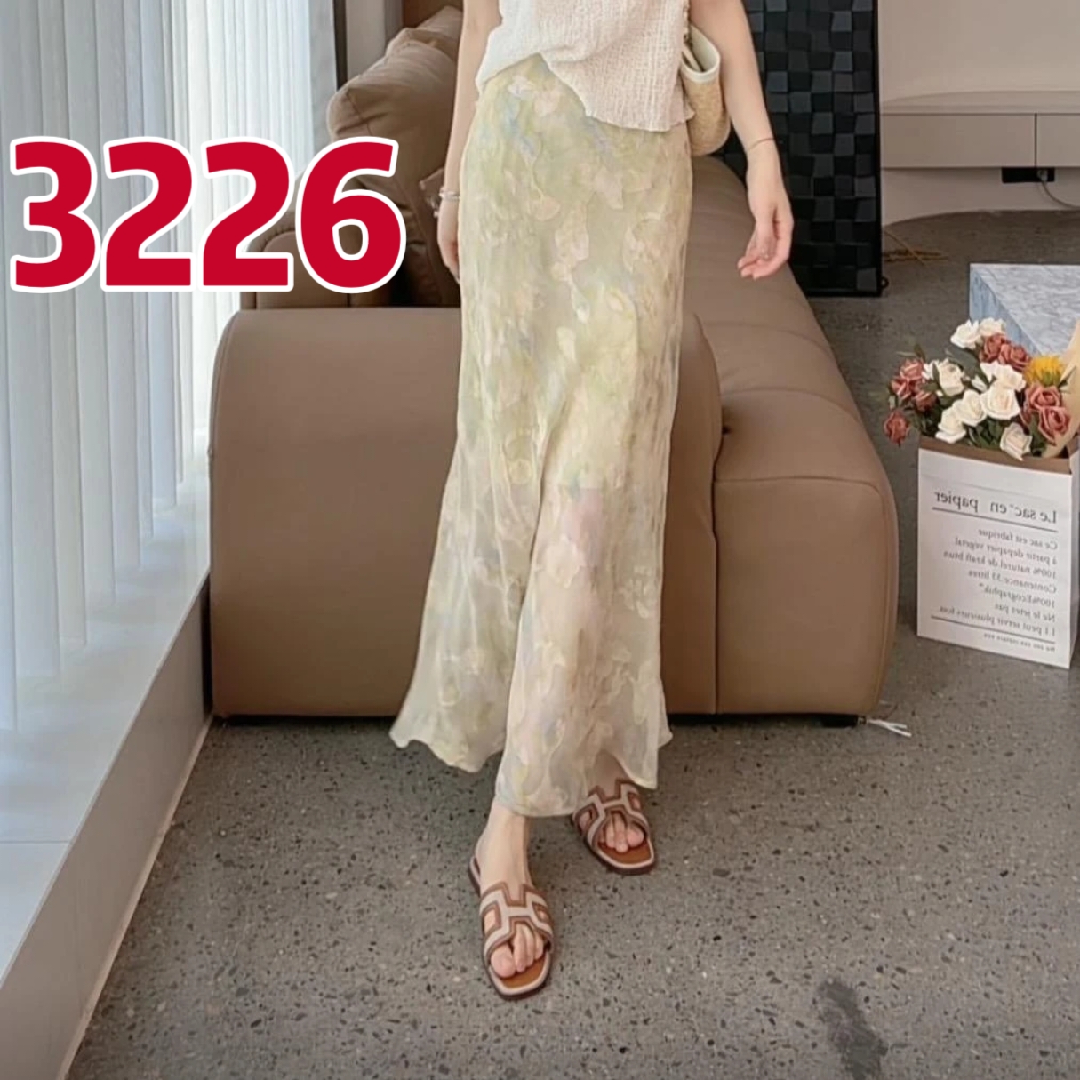 2026 년 여름 여성 의류 새로운 녹색 반신 스커트