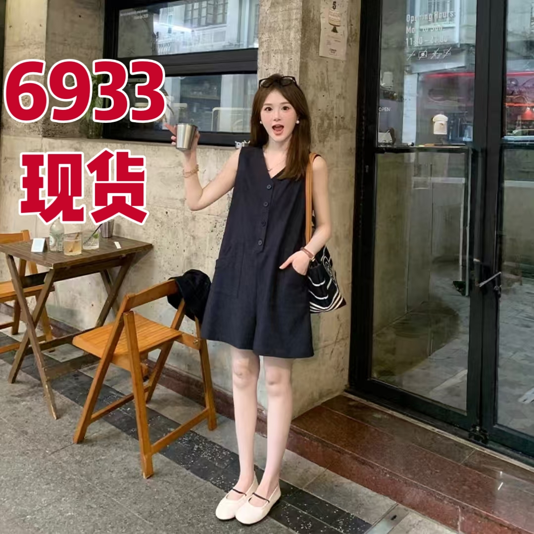 민소매 V넥 여성 드레스 2026 여름 새로운 빛 럭셔리 바람 루즈핏 조끼 미니 스커트
