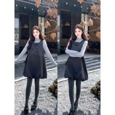 批发实拍大码2025秋冬一整套miu系千金穿搭花苞毛呢背心<b class='q'>连衣裙</b>套装