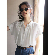 批发sol法式复古亚麻微透连袖<b class='q'>衬衫</b>女夏季2025新款宽松显瘦<b class='q'>衬衣</b>
