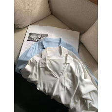 批发t夏日留白'高端肌理感竹节麻/<b class='q'>棉麻</b> 松弛慵懒感polo领T恤