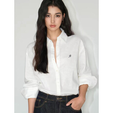 批发白色刺绣长袖<b class='q'>棉麻</b>衬衫女新款宽松气质衬衣设计感小众<b class='q'>上衣</b>