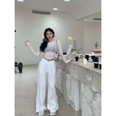 批发实拍实价 设计感纯色薄款打底上衣+设计感腰头百搭卫衣裤