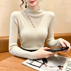 批发实拍钉钻小心机长袖<b class='q'>针织</b>衫女秋季新款韩版修身显瘦<b class='q'>打底衫</b>毛衣