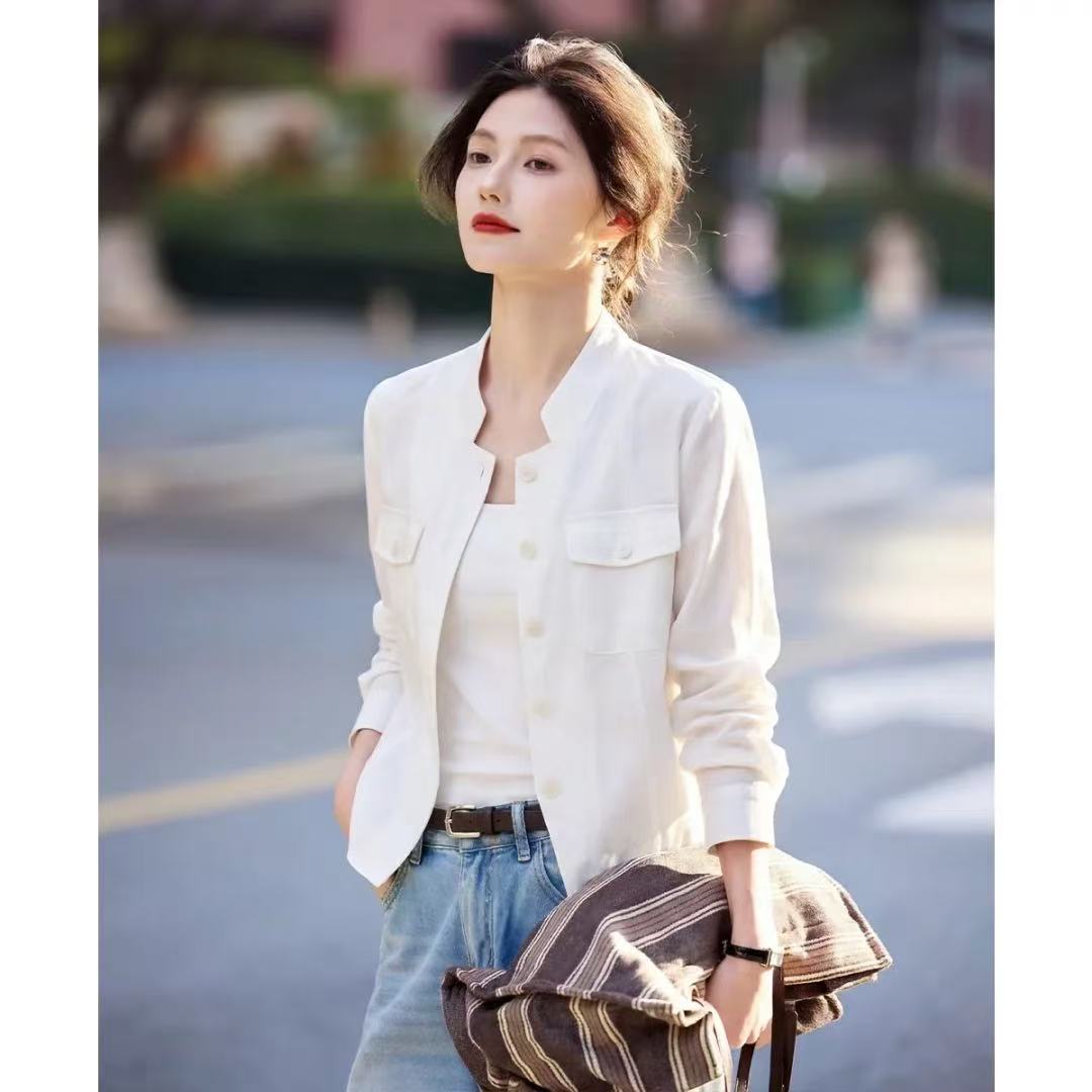 100 라이 경기 서울 셔츠 얇은 코트 26 여름 새로운 오래된 돈 바람 재킷 주간 실크 에어컨 셔츠