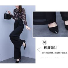 批发别致高级感连衣裤女2025春秋新款气质名媛<b class='q'>碎花</b>拼接阔腿<b class='q'>连体裤</b>套装