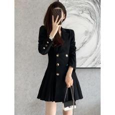 批发高级穿搭气质<b class='q'>西装</b>连衣裙女春秋季修身收腰百褶裙