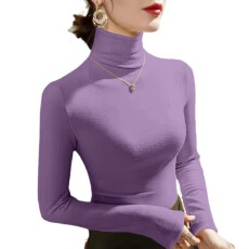 批发批发德绒打底衫女秋冬新款百搭纯色高领长袖双面绒内搭洋气上衣潮