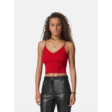 批发欧美<b class='q'>潮</b>牌新款辣妹小性感logo装饰坑条修身显瘦吊带针织背心