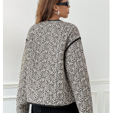 批发ZARZ 自制 <b class='q'>欧美</b>风 新款女装 百搭 经典款 两系带豹纹棉服外套