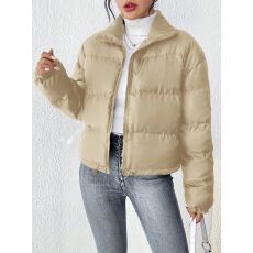 批发圆领内胆棉服女冬季新款修身打底V领纯色显瘦保暖短款轻薄小棉袄