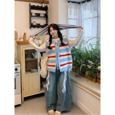 批发实拍 已出货 学院风撞色<b class='q'>条纹</b>针织马甲背心女+软糯打底+加绒裤子