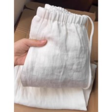 批发白色苎麻棉麻阔腿裤女夏季今年流行的梧桐裤休闲薄款亚麻直筒长裤