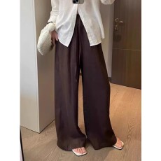批发今年流行梧桐<b class='q'>裤</b>棕色棉麻<b class='q'>阔腿裤</b>女<b class='q'>亚麻</b>垂坠感老钱风<b class='q'>裤</b>子休闲长<b class='q'>裤</b>夏