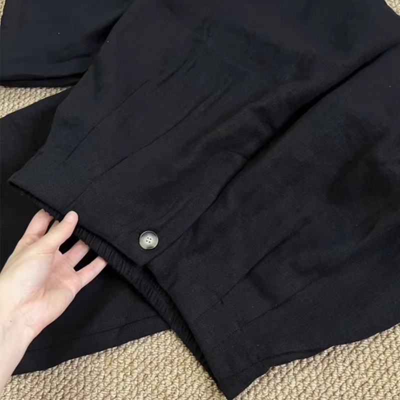 광저우 열세 개 높음 물품 폭발 트렌드 신제품 순수한 면 린넨 얇은 스타일 루즈핏 캐주얼 넓은 다리 길이 바지 아이들 여름