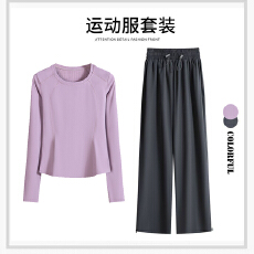 批发<b class='q'>休闲</b>速干衣女2026春秋季长袖健身服宽松显瘦户外跑步篮球运动套装