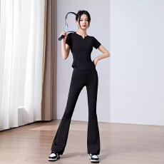 户外专业晨跑套装夏季新款女士运动羽毛球显瘦高弹速干训练服短袖