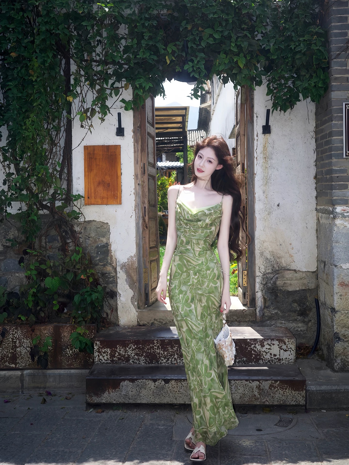 와일드 치자 나무 라스베리 머리말 프랑스식 레트로 흔들다 칼라 슬립 드레스 품격 슬림해 보이는