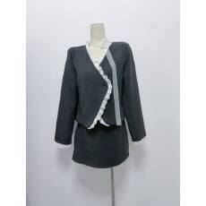 批发壹壹小众拼接设计时尚轻千金风西装半裙套装<b class='q'>蕾丝</b>飘带