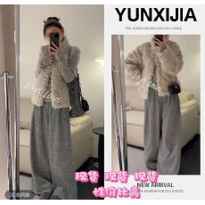 批发流行一整套2025秋季新款时尚慵懒风韩版上衣<b class='q'>马甲</b>裤子三件套