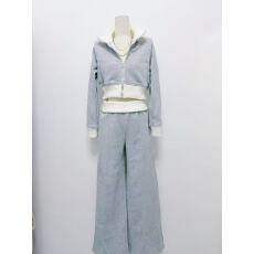 批发叮叮车撞色短款<b class='q'>修身</b>立领卫衣<b class='q'>运动服</b>休闲套装女宽松搭配一整套