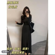 批发大婷婷法式长裙细闪点缀设计感<b class='q'>连衣裙</b>秋冬时尚女装裙子