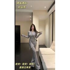 HuiHui慵懒风秋冬款修身时尚高级纯欲百搭套装