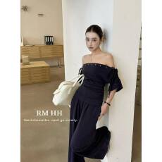 批发2026新款灰色斜肩上衣/裤子 套装