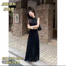 批发JIJINQI黑色INS风长裙复古小众显瘦街头风<b class='q'>连衣裙</b>