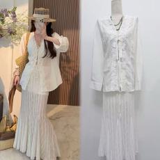 批发小雨姐姐立体花语设计感立体花边系绳衬衫女宽松慵懒2026夏季款
