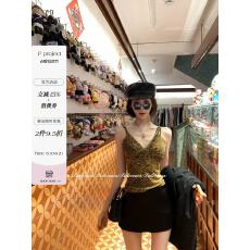 批发6.10/20点仲夏复古豹纹修身V领辣妹背心吊带