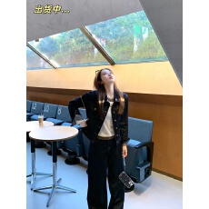 批发杨杨YANGRUOYU【迷雾山野】<b class='q'>牛仔</b>套装女复古<b class='q'>夹克</b>百搭<b class='q'>牛仔</b>裤两件套
