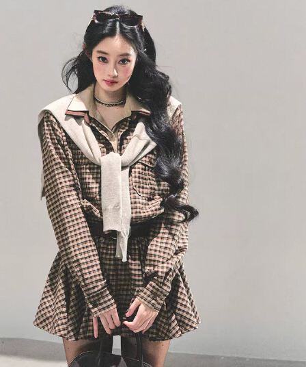aomalm 덜 또한 눈 높음 지혜 바 En 바람 고급 센스 그는 벤 바람 워크웨어 여성 드레스 가을 퍼프 미니 스커트
