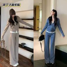 批发“云朵感套装”知晓高个子加长秋季美式连帽双拉链外套休闲裤套装