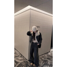 批发新款牛仔加绒套装