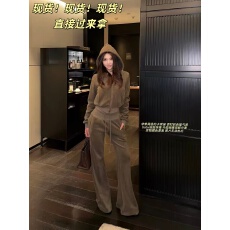 批发PickRui 睿哥 帅过男朋友复古连帽卫衣休闲套装两件套女秋<b class='q'>冬</b>新款