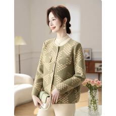 批发中年妈妈秋装外套时尚高贵上衣<b class='q'>中老年</b>女士宽松开衫春秋季针织夹克