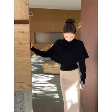 批发小众不撞款斗篷针织衫女冬季<b class='q'>原创</b><b class='q'>设计</b>师新款毛衣独特超好看上衣潮