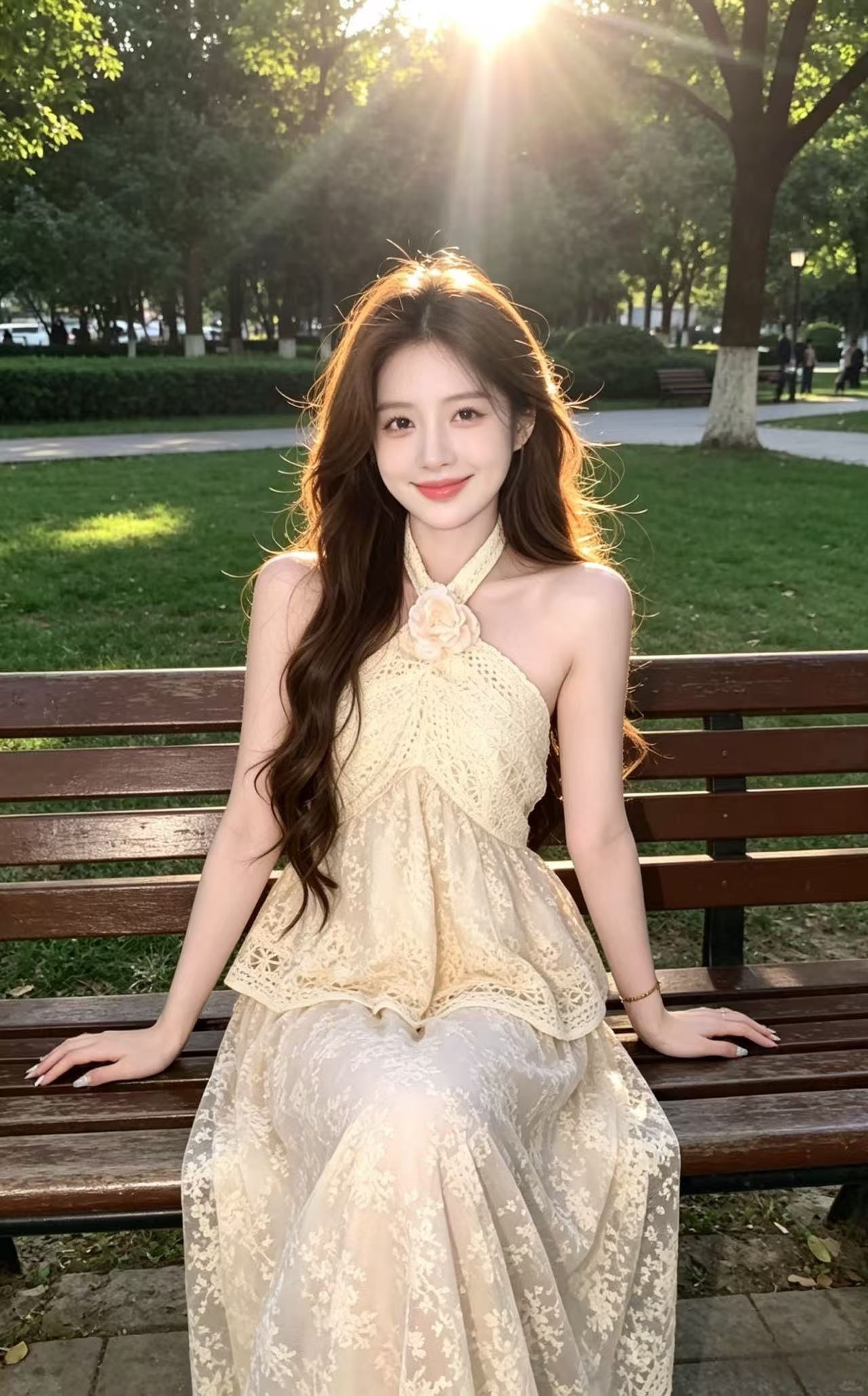acaine 화이트 쇼트 스타일 레이스 행침 목 슬립 맨위 하이웨이스트 한 마디 반신 스커트 두 조각 여성 세트 여름 세트