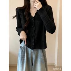 批发小香风针织开衫<b class='q'>毛衣</b>女春秋新款大码胖妹妹显瘦高级设计感上衣