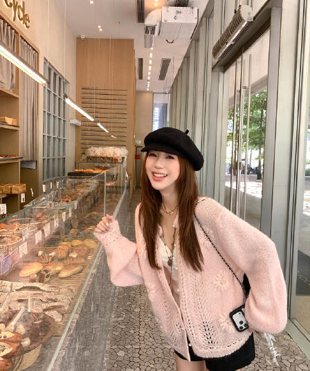 cheeseandkisses 꽃 객실 전복 약화 된 양모 영 마 하이 수공 자수 루즈핏 스웨터 오픈 가디건