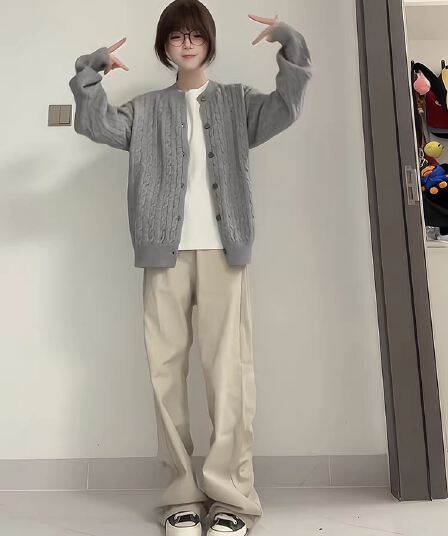 한 부서 레트로 꽈배기 니트 오픈 가디건 스웨터 여자 봄 가을 새로운 루즈핏 느긋한 슬림해 보이는 다용도 맨위 재킷
