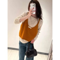 批发韩系慵懒风长袖针织衫马甲两件套女2026秋冬叠穿<b class='q'>打底</b>吊带<b class='q'>背心</b><b class='q'>套</b>装