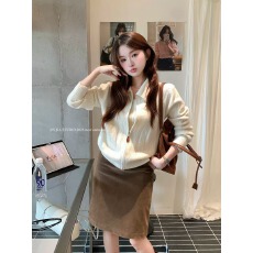 批发老钱风复古翻领百搭拉链开衫+显瘦坑条吊带背心<b class='q'>套装</b>女