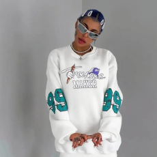 批发冬季港风洋气趣味减龄国潮重工美式印花复古ins潮百搭<b class='q'>潮流</b>卫衣女