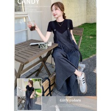 批发气质休闲知性<b class='q'>背带裤</b><b class='q'>宽松</b>阔腿裤2026新款短袖连体裤女夏季