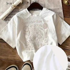 批发<b class='q'>欧美风</b>减龄洋气印花个性潮流宽松百搭气质复古100%纯棉短袖<b class='q'>T</b><b class='q'>恤</b>女