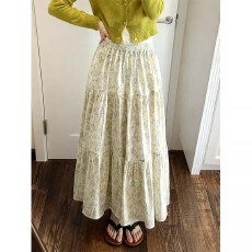 批发法式拼接碎花蛋糕裙女春夏季高腰a字垂感宽松小众<b class='q'>百搭</b>中长半身裙