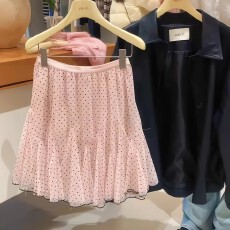 批发设计感小众波点a字<b class='q'>半身</b>裙女2026春季新款爆款韩版高腰小个子<b class='q'>短裙</b>